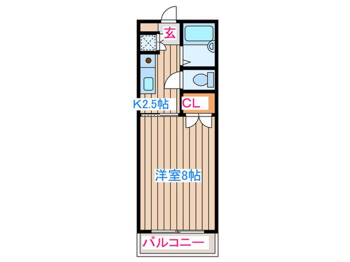 グランブルー(1K/5階)の間取り写真