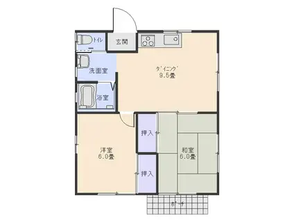 片平ハイツ(2DK/1階)の間取り写真