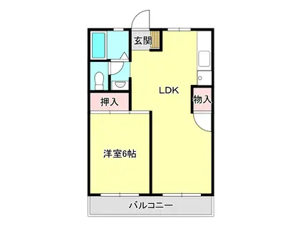 PARTY箱田(1LDK/1階)の間取り写真