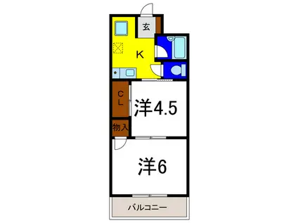パールメゾン松茂(2K/7階)の間取り写真