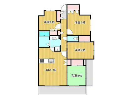 サンデュエル船岡駅前(4LDK/6階)の間取り写真