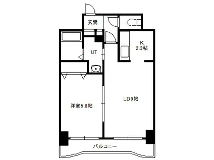 ティアラ中島公園ウエストサイド(1LDK/12階)の間取り写真