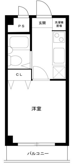ジュネス高砂III(1K/3階)の間取り写真
