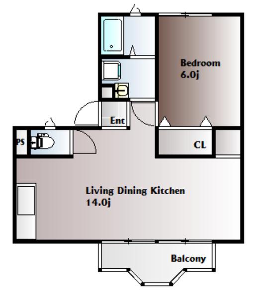 RE APARTMENT(1LDK/2階)の間取り写真