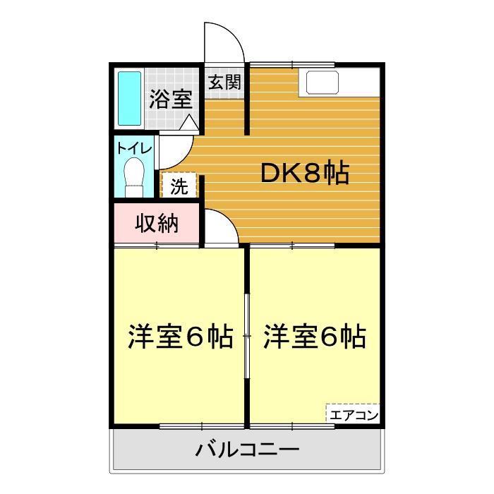 メルス小月(2DK/2階)の間取り写真
