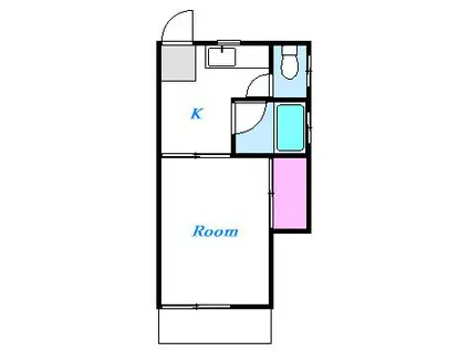 フォレストクラス東海大学前(1K/2階)の間取り写真