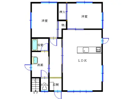 コーポパレス B(2LDK/1階)の間取り写真