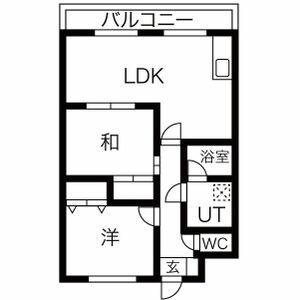オークランド紫竹(2LDK/1階)の間取り写真