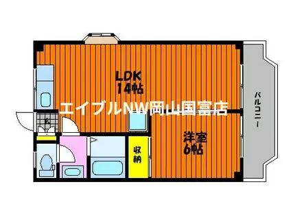 竜ノ口ハイツ(1LDK/1階)の間取り写真