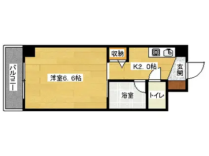 スカイハイツ中央(1K/3階)の間取り写真