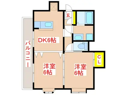 プチ・メゾン紫原(2DK/3階)の間取り写真