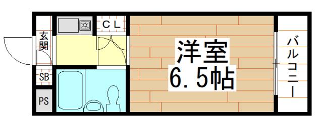 メゾンウィング(1K/4階)の間取り写真