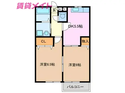 シティグランツミハタ(2DK/1階)の間取り写真