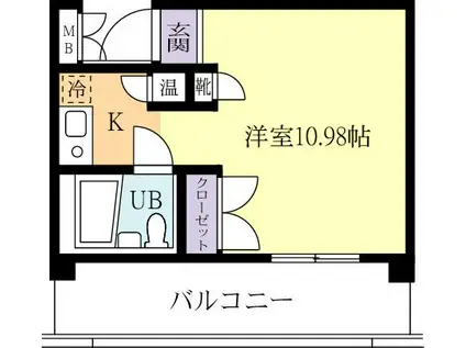 リエスつくば学園西II(ワンルーム/4階)の間取り写真
