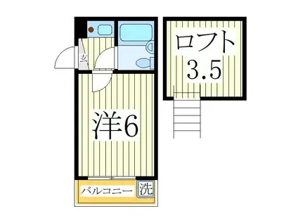 JCコーポ柏(1K/2階)の間取り写真