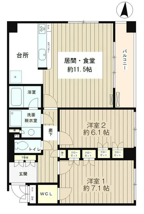 クラッサ目黒かむろ坂 2階階 間取り
