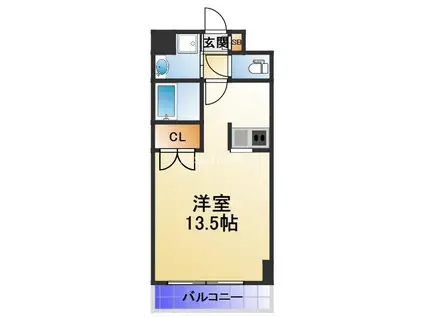 大阪謄写館ビル(ワンルーム/9階)の間取り写真