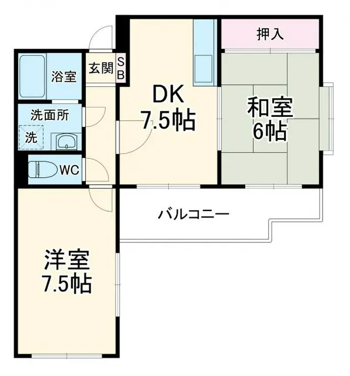 フラット百合ヶ丘 2階階 間取り