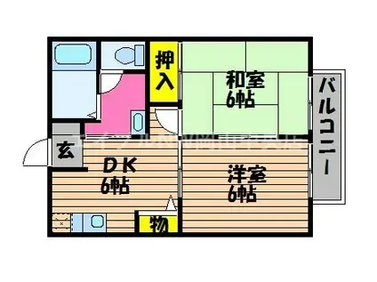 フレグランス・マリーII棟(2DK/2階)の間取り写真