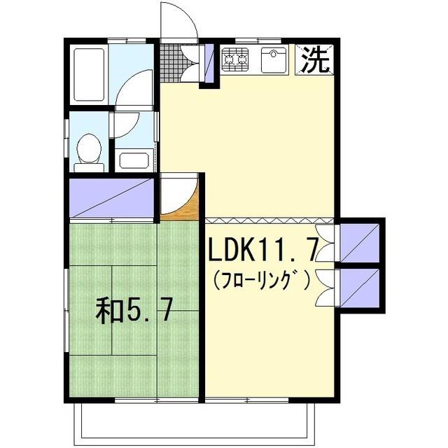 クローバーテラス(1LDK/2階)の間取り写真
