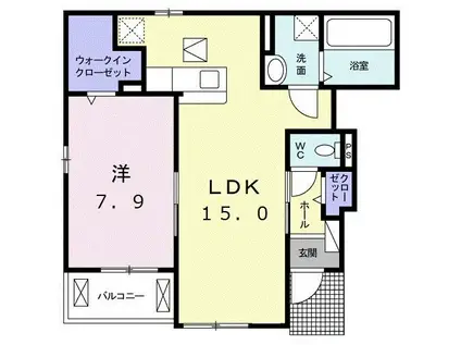 ネオ・ブリーズ(1LDK/1階)の間取り写真