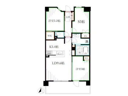 トラープランド蒼麗館(2SLDK/3階)の間取り写真