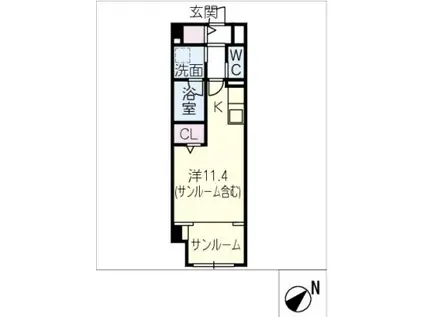 MELIV土橋(ワンルーム/1階)の間取り写真