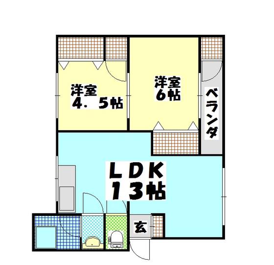 いづみマンション(2LDK/3階)の間取り写真