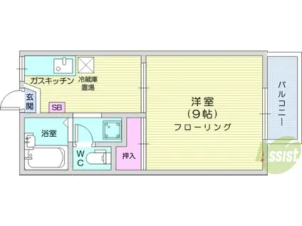 ジュネスコート(1K/1階)の間取り写真