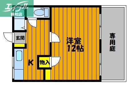 コーポ親和(1K/1階)の間取り写真