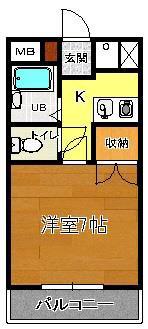 グレースマンションまや(1K/1階)の間取り写真