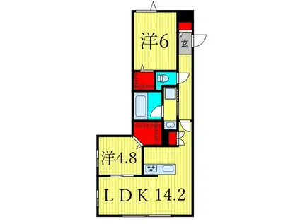 エトワールヴァリ プリミエ(2LDK/1階)の間取り写真