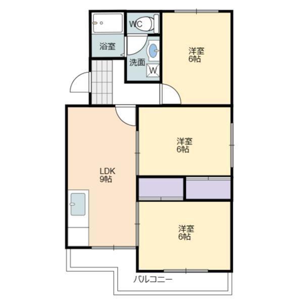 マンション ブルースカイ(3DK/3階)の間取り写真