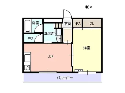DK アコヤハイツ(1LDK/3階)の間取り写真