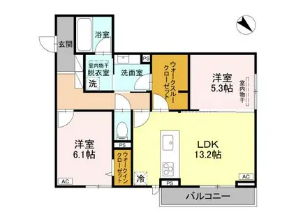 フィラーレ(2LDK/3階)の間取り写真