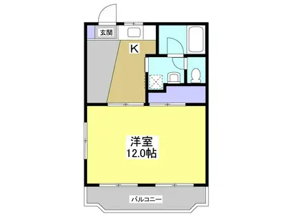 ルームミニオンB(1K/4階)の間取り写真