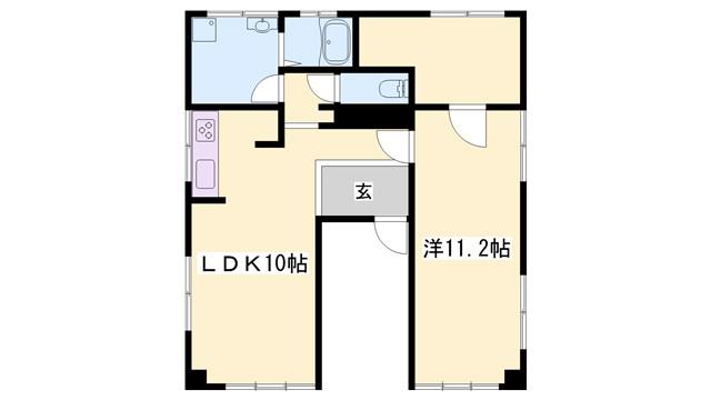 BRIGHT AND FAN TERRACE(1LDK/4階)の間取り写真