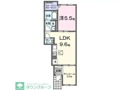 ファインハウスIV(1LDK/1階)の間取り写真
