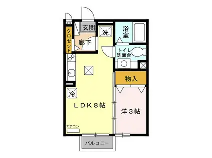 グローバル(1LDK/1階)の間取り写真