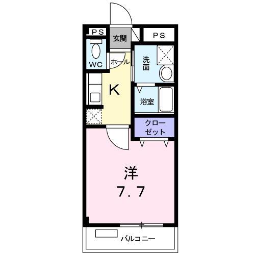 エスポワール宮本(1K/2階)の間取り写真