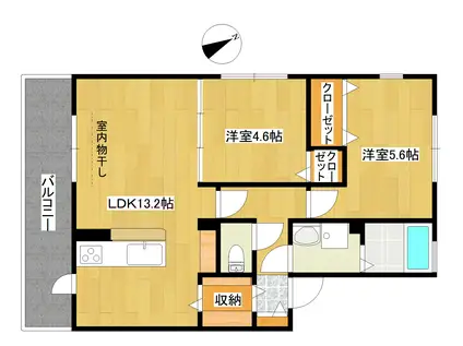 STELLAR GRASS(2LDK/2階)の間取り写真