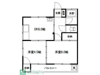 第三静和荘(2DK/2階)の間取り写真