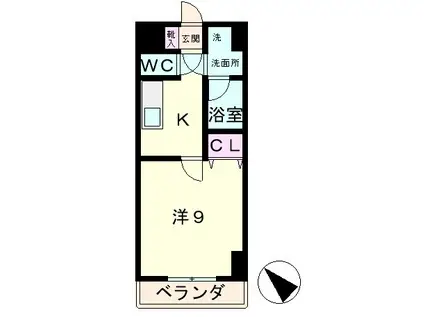 エンゼルプラザイースト1(1K/5階)の間取り写真