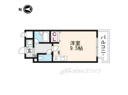 パサディナ・パーク(1K/8階)の間取り写真