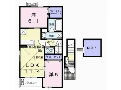アメニティカスガVIII(2LDK/2階)の間取り写真