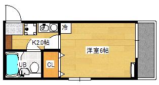 Kハウス(1K/3階)の間取り写真