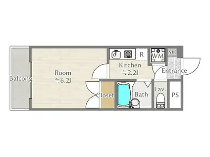 ブルーム学芸大学II(1K/1階)の間取り写真