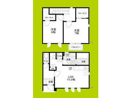 ブエナ・テラス(2LDK/1階)の間取り写真