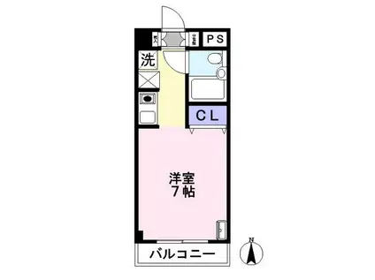 ときわグリーンコート(ワンルーム/4階)の間取り写真