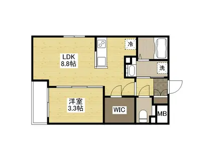 月光東福山駅前(1LDK/1階)の間取り写真